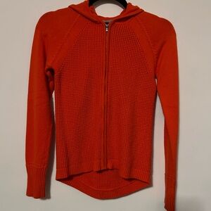 Athleta Bold Orange Hooded Full Zip Sweater Size XXS